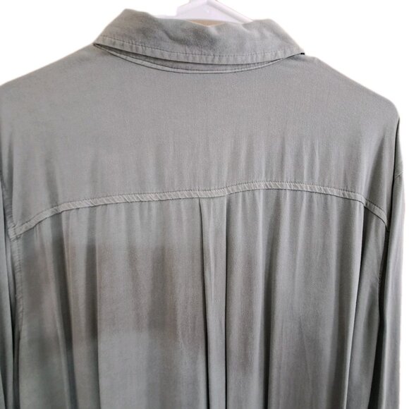 A.N.A. Women's XXL Sage Green Long Sleeve Button Up Lagenlook Tunic - Picture 8 of 9